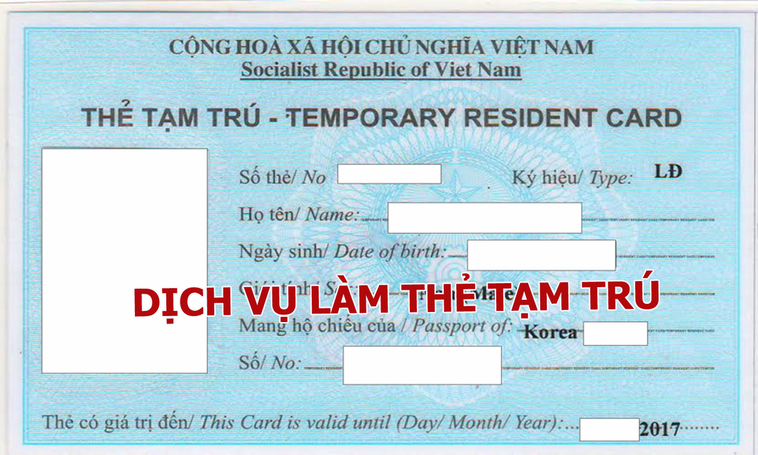 Dịch vụ tư vấn cấp thẻ TẠM TRÚ cho người Nước Ngoài tại Việt Nam