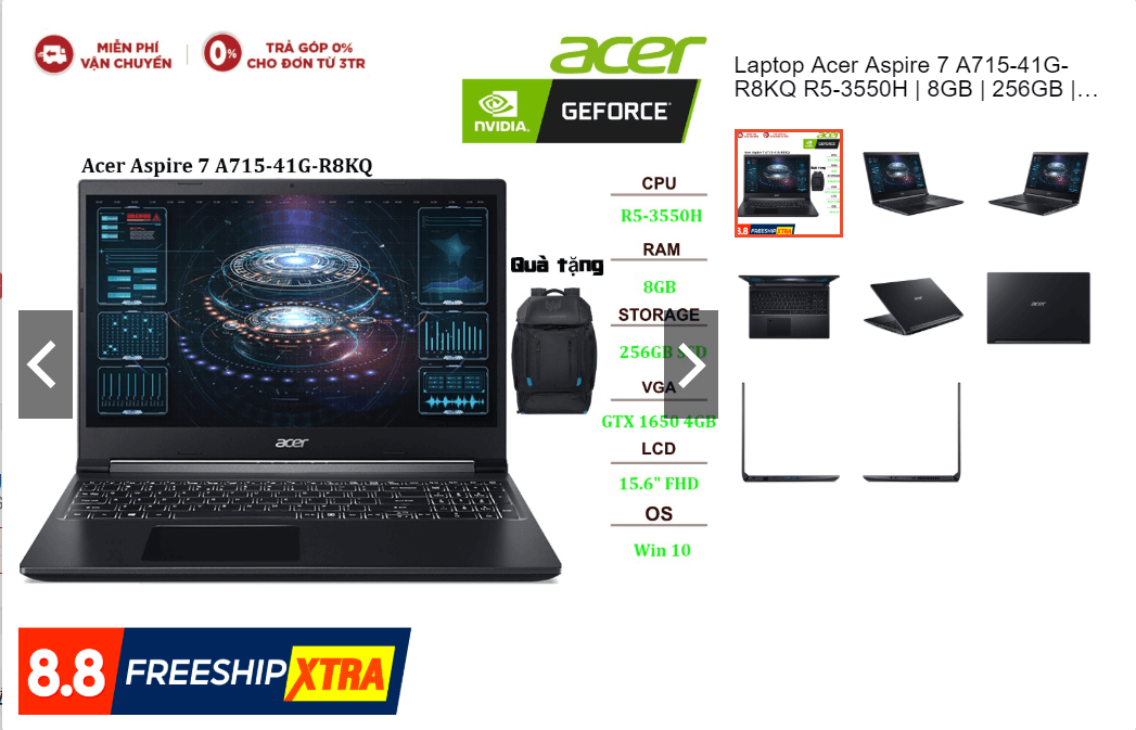 Thông tin Laptop Acer Aspire